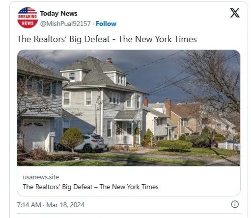 美国取消佣金6%影响深远：房价跌 百万人恐失业...